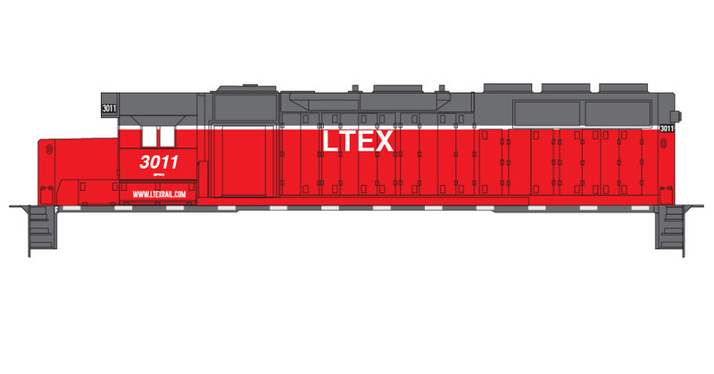 LTEX Red Gray GP40-2 Locomotive Decals