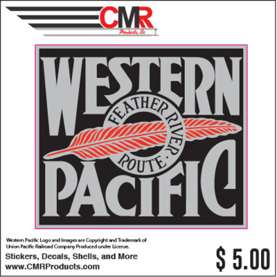 Vinyl Sticker - Western Pacific Feather River Route Logo