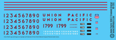 Union Pacific SD40-2 Standard Scheme Locomotive Decals