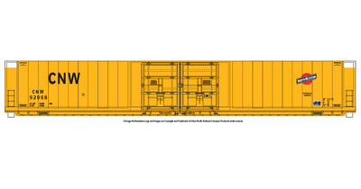Chicago North Western 4 Door Autoparts Yellow Box Car Decals