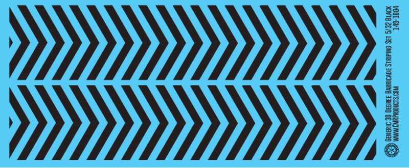 Generic 30 Degree Barricade Striping Decal Set Black