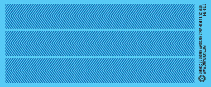 Generic 30 Degree Barricade Striping Decal Set Blue