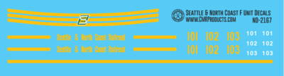 N Scale - Seattle &amp; North Coast F Unit Locomotive Decals
