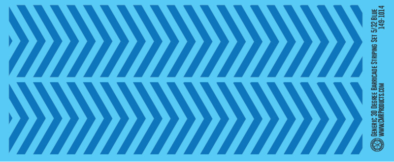 Generic 30 Degree Barricade Striping Decal Set Blue