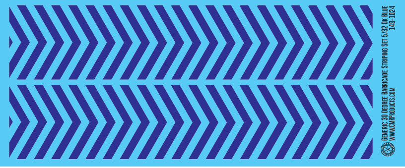 Generic 30 Degree Barricade Striping Decal Set Dark Blue
