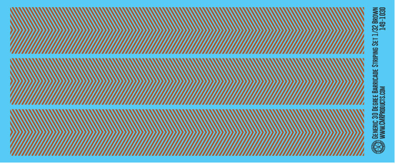 Generic 30 Degree Barricade Striping Decal Set Brown