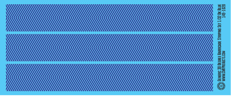 Generic 30 Degree Barricade Striping Decal Set Dark Blue