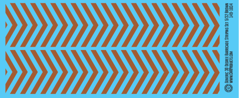 Generic 30 Degree Barricade Striping Decal Set Brown