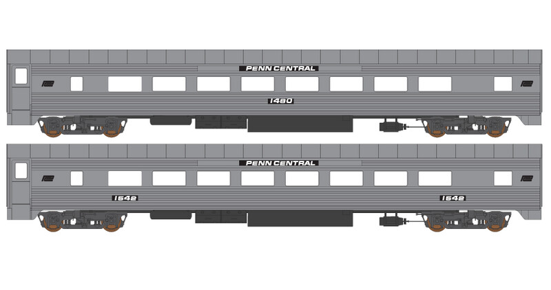 Penn Central Corrigated Passenger Car Black Logo Decals