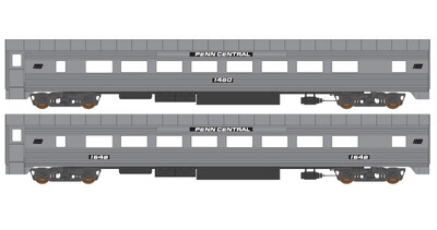 Penn Central Corrigated Passenger Car Black Logo Decals