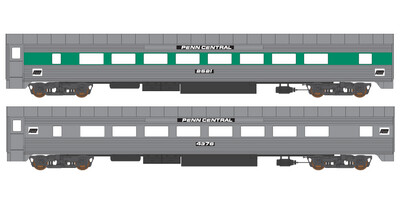 Penn Central Corrigated Passenger Car White Black Decals
