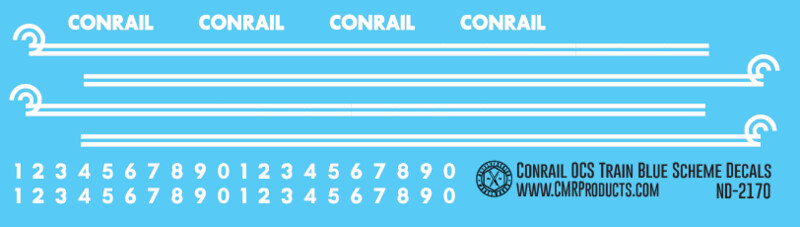 Conrail Business Car Blue Scheme Decals