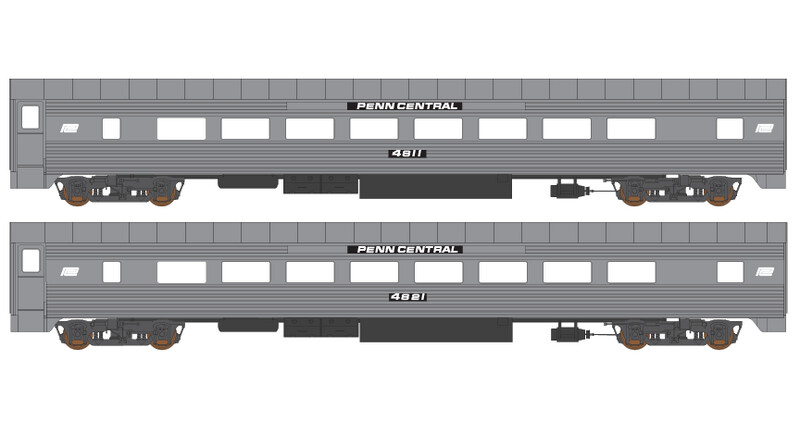 Penn Central Corrigated Passenger Car White Logo Decals