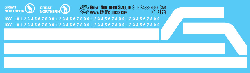 N Scale - Great Northern Smooth Side Passenger Car Decals