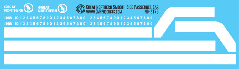 Great Northern Smooth Side Passenger Car Decals