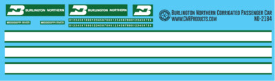 Burlington Northern Corrigated Passenger Car Decals