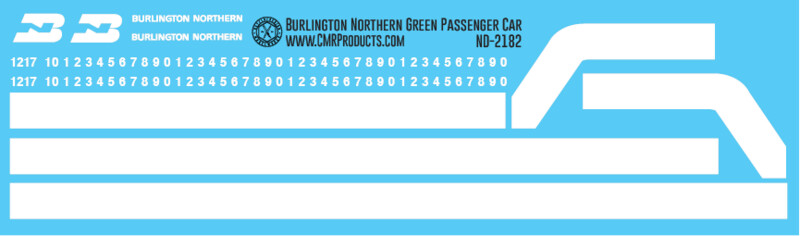 Burlington Northern Green Passenger Car Decals