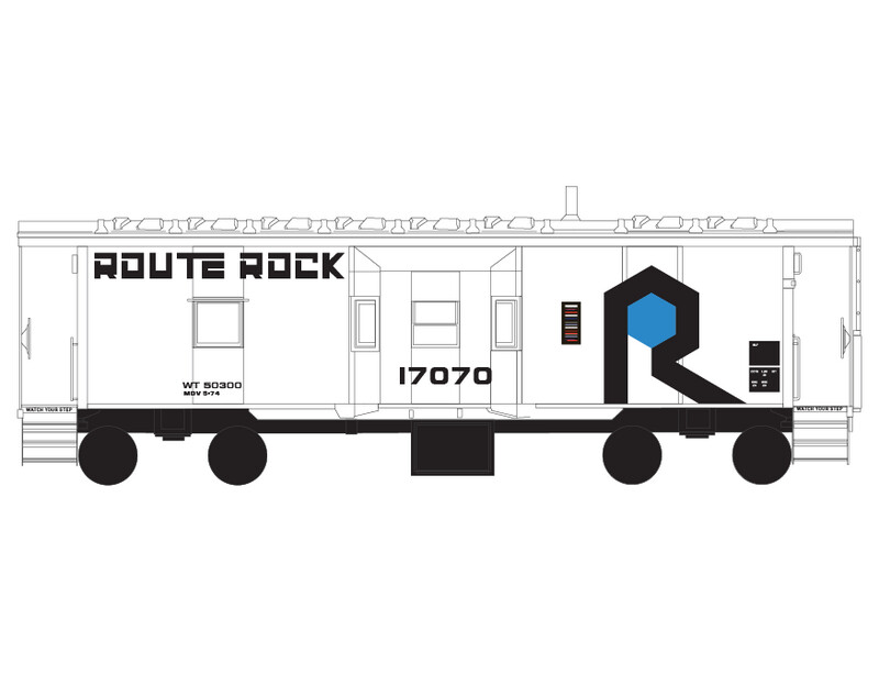 Rock Island Route Rock White Bay Window Caboose Decals
