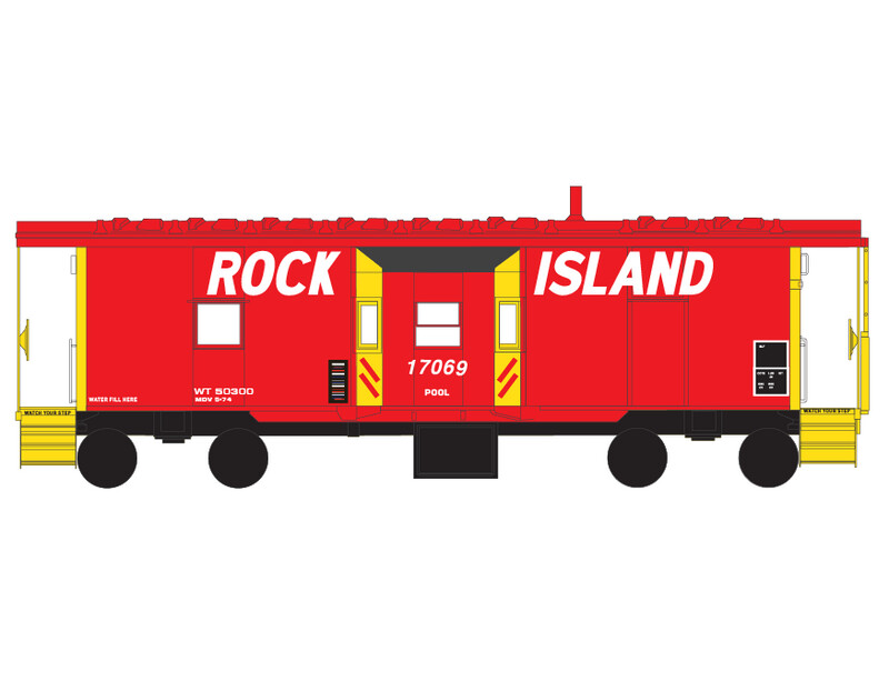 Rock Island Red Italic Lettering Bay Window Caboose Decals