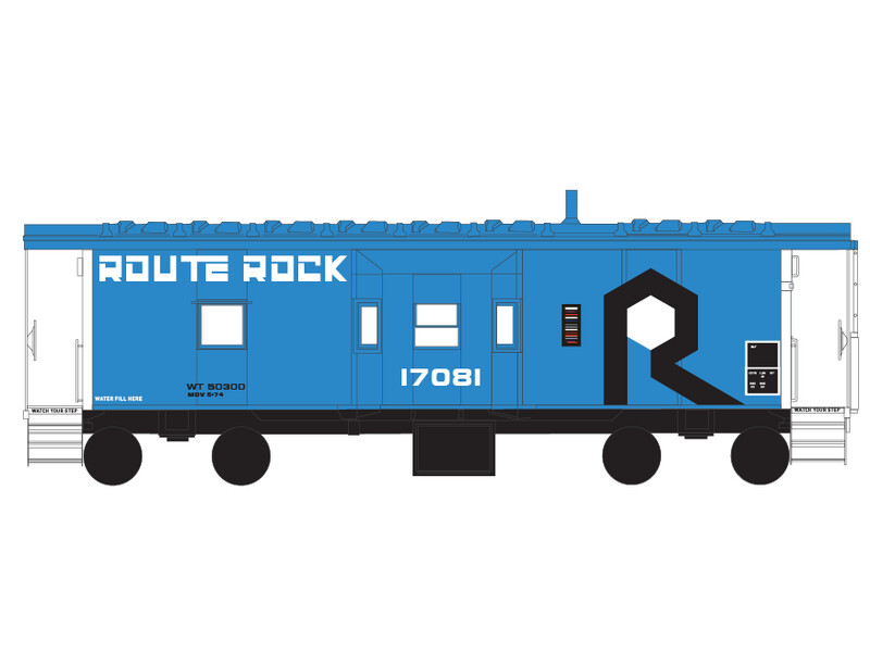 Rock Island Route Rock Blue Bay Window Caboose Decals