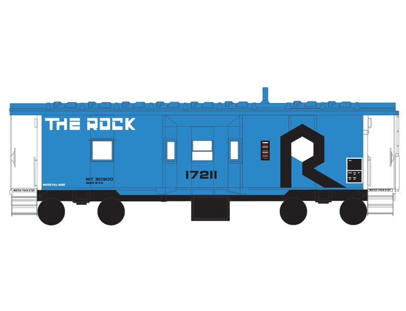 Rock Island The Rock Blue Bay Window Caboose Decals