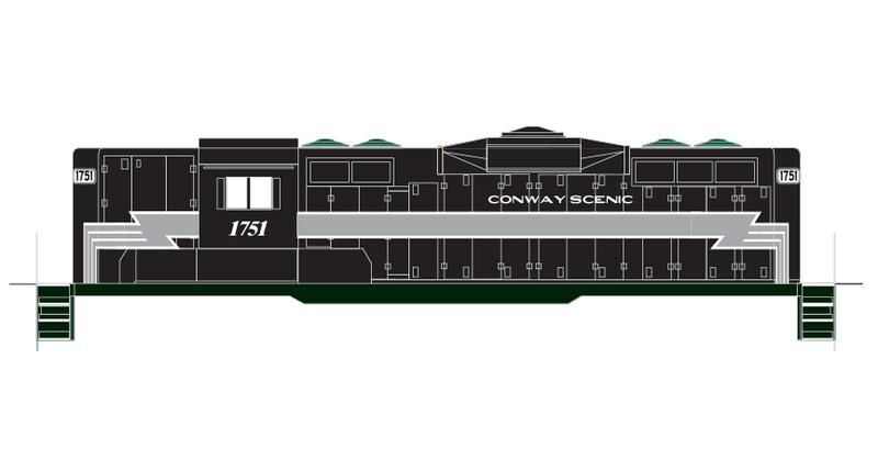 Conway Scenic Railroad GP9 #1751 Locomotive Decals (NYC Style)