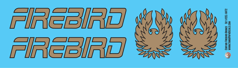 Centuri Firebird Rocket Decals Bronze