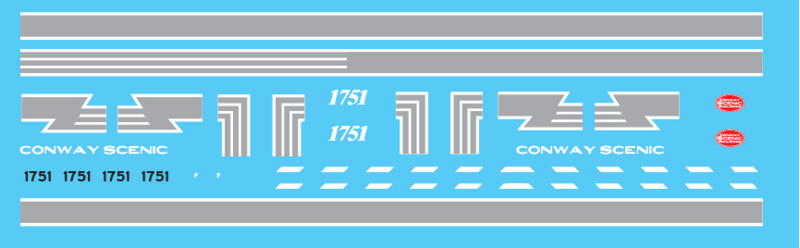 Conway Scenic Railroad GP9 #1751 Locomotive Decals (NYC Style)