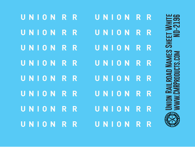Union Railroad Name Sheet White