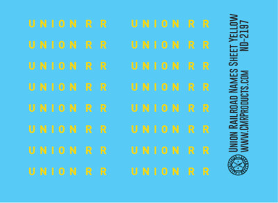Union Railroad Name Sheet Yellow