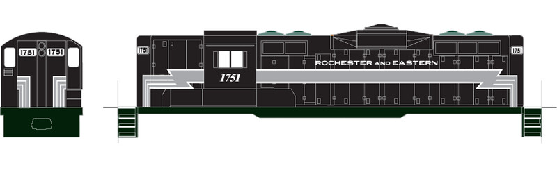 Rochester Eastern Railroad GP9 Locomotive Decals