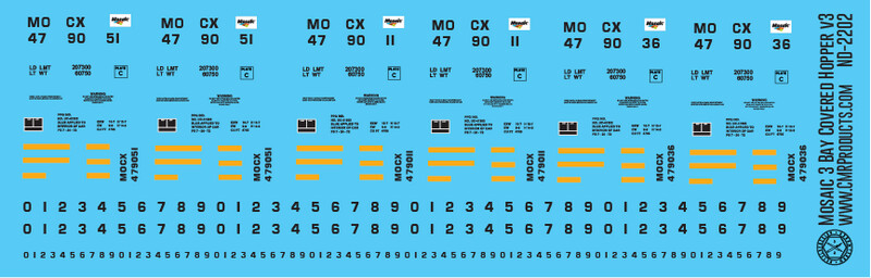 Mosaic Phosphate 3 Bay Covered Hopper v3 Decals