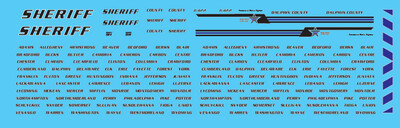 S Scale (1:64) - Generic County Sheriff Vehicle Decals Black/Blue