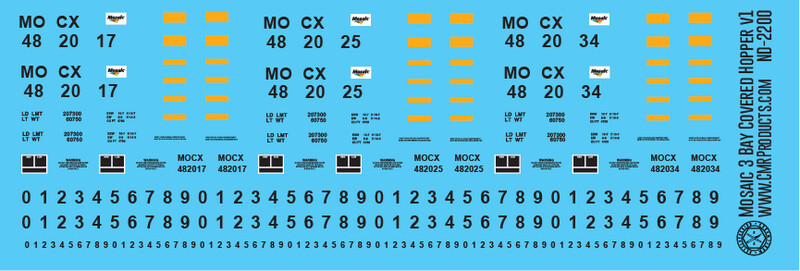 Mosaic Phosphate 3 Bay Covered Hopper v1 Decals