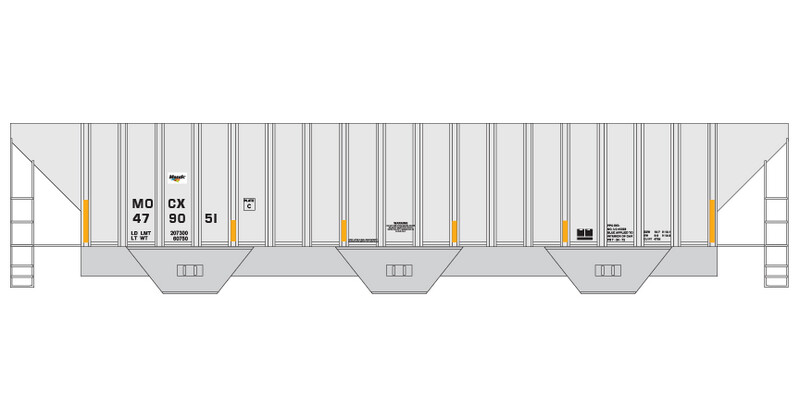 Mosaic Phosphate 3 Bay Covered Hopper v3 Decals
