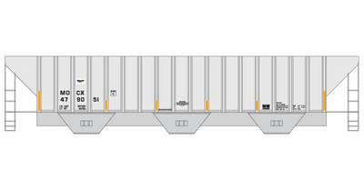 Mosaic Phosphate 3 Bay Covered Hopper v3 Decals
