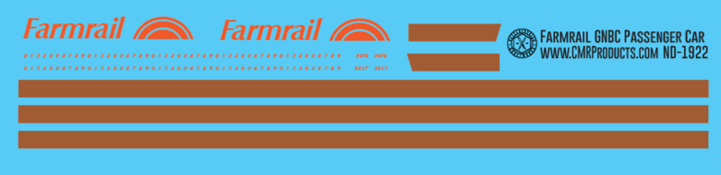Farmrail Smooth Side Passenger Car Decal Set