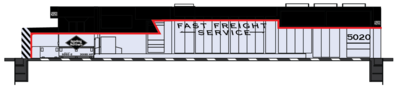 Reading Northern Fast Freight SD50 New Nose Stripes Decals