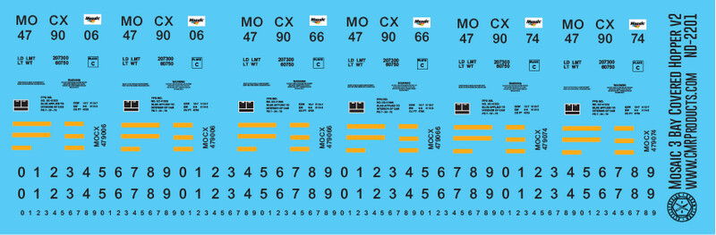 Mosaic Phosphate 3 Bay Covered Hopper v2 Decals