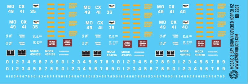 Mosaic Phosphate 3 Bay Brown Covered Hopper v2 Decals