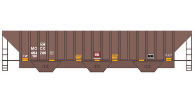 Mosaic Phosphate 3 Bay Brown Covered Hopper v1 Decals