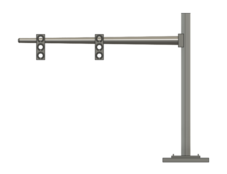 N Scale - Traffic Light Straight Pole 2 Light (Qty 2)