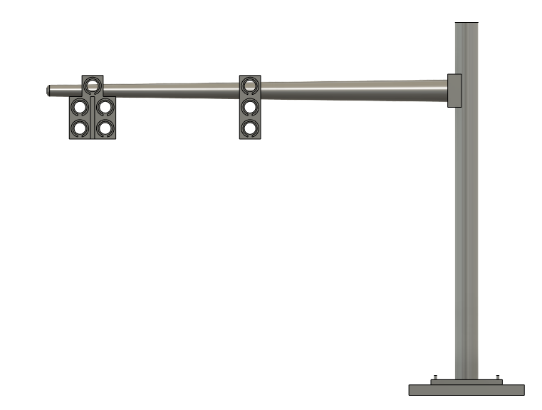 N Scale - Traffic Light Straight Pole Left Turn Lane (Qty 2)