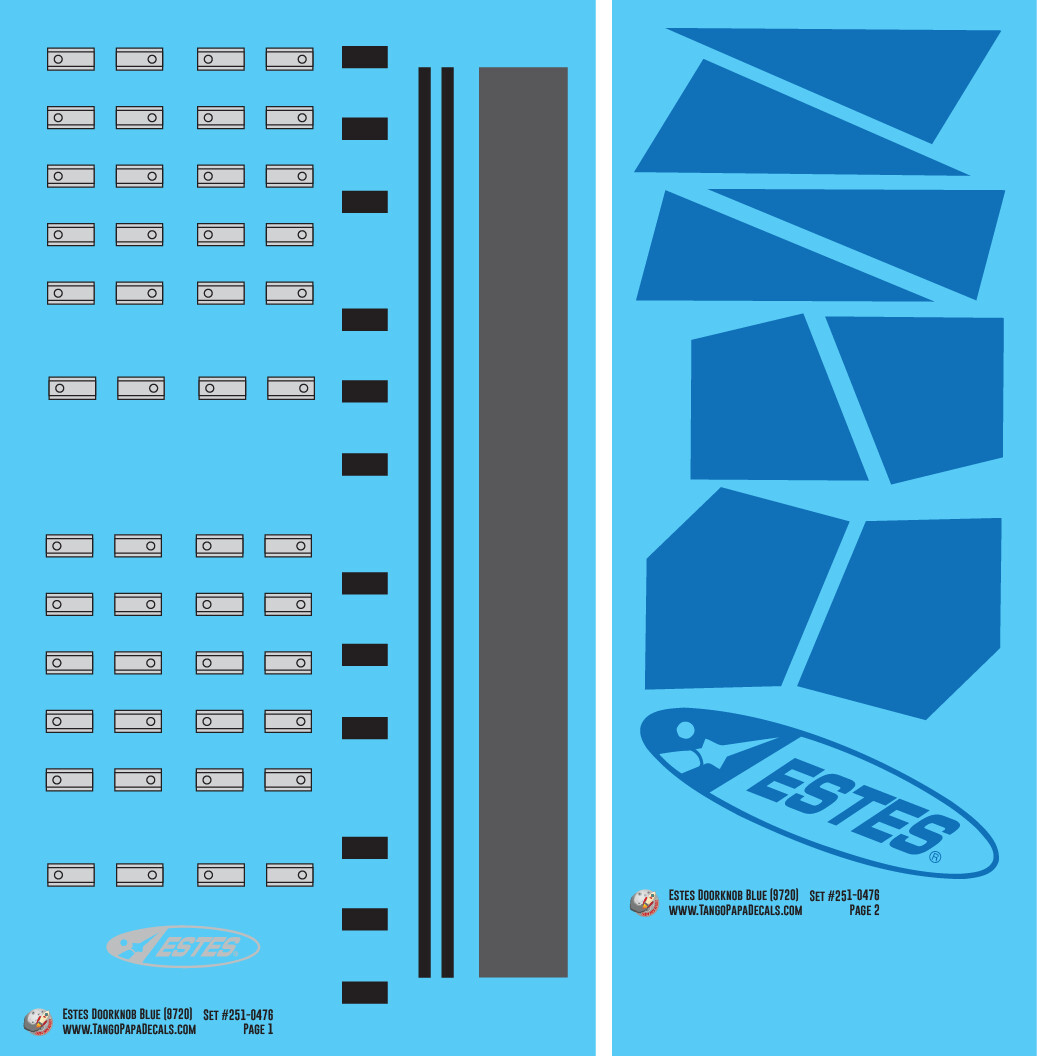 Estes Doorknob Blue (9720) Decals