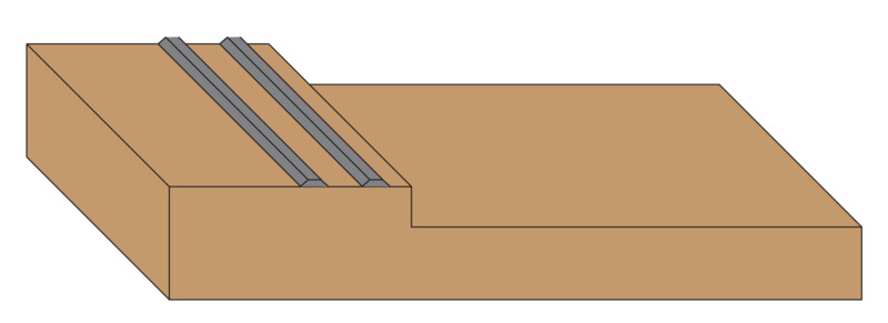 N Scale T-Trak Depressed Deck Back Only Straight Modules