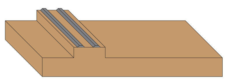 N Scale T-Trak Depressed Deck Front/Back Only Straight Modules