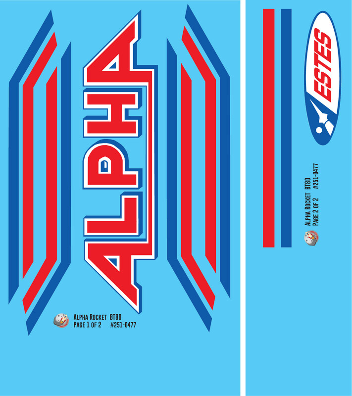 Alpha Rocket Decals BT80 Sizing