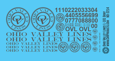 Ohio Valley Lines Decal Set L-101 Gray