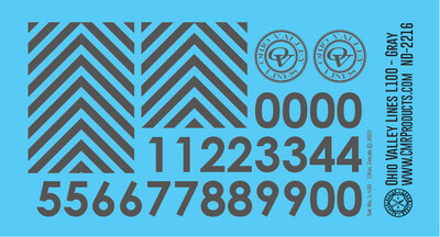 Ohio Valley Lines Decal Set L-100 Gray