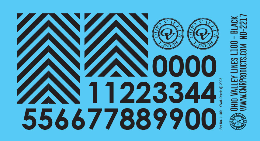 Ohio Valley Lines Decal Set L-100 Black